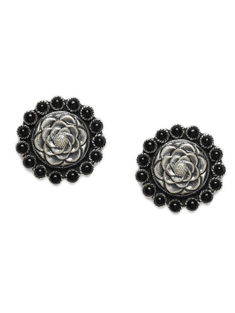 Gehna Black 925 Sterling Silver Oxidised Earrings