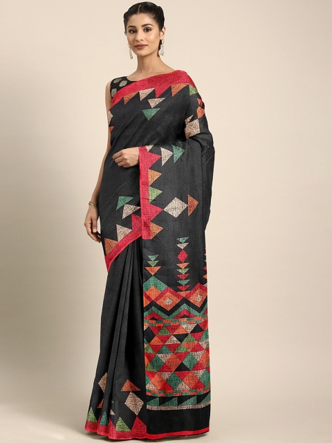 KALINI Black & Red Printed Saree