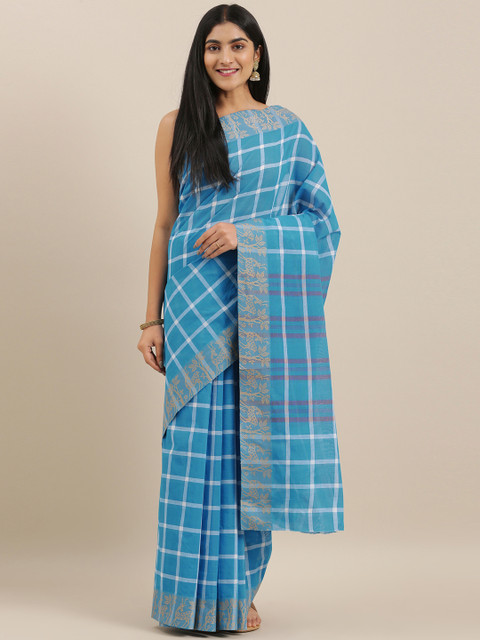 The Chennai Silks Blue Pure Cotton Checked Chettinad Saree
The Chennai Silks Blue Pure Cotton Checked Chettinad Saree