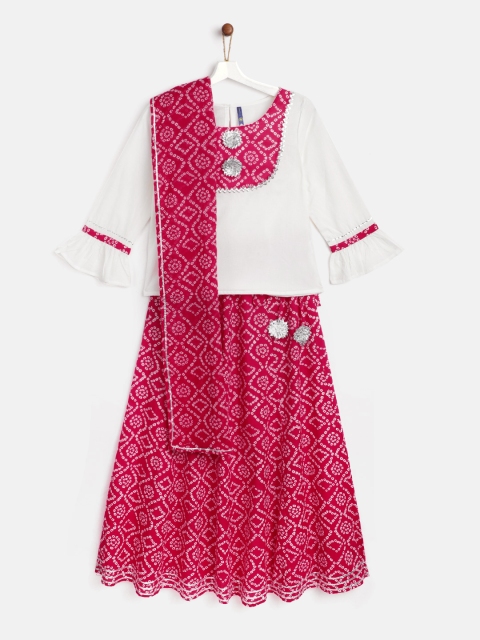 YK Girls White & Pink Pure Cotton Printed Ready to Wear Lehenga & Blouse with Dupatta
YK Girls White & Pink Pure Cotton Printed Ready to Wear Lehenga & Blouse with Dupatta