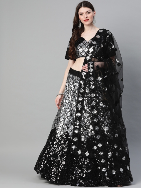 Readiprint Fashions Black & Silver-Toned Embellished Semi-Stitched Lehenga & Unstitched Blouse with Dupatta
Readiprint Fashions Black & Silver-Toned Embellished Semi-Stitched Lehenga & Unstitched Blouse with Dupatta