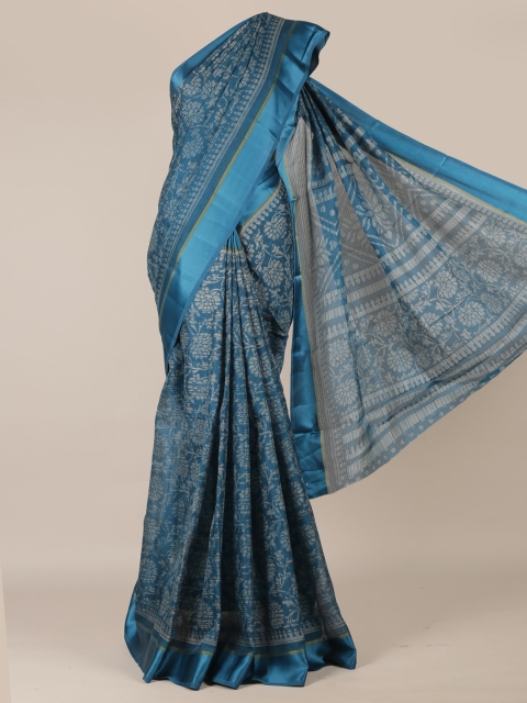 Pothys Blue Woven Design Jute Silk Saree