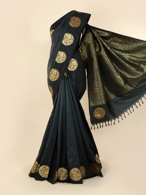 Pothys Grey & Gold-Coloured Art Silk Woven Design Saree
