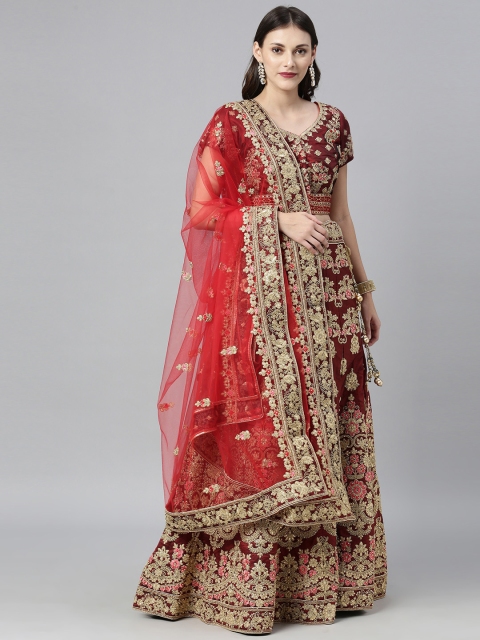 The Chennai Silks Maroon & Golden Embroidered Lehenga & Unstitched Blouse with Dupatta
The Chennai Silks Maroon & Golden Embroidered Lehenga & Unstitched Blouse with Dupatta