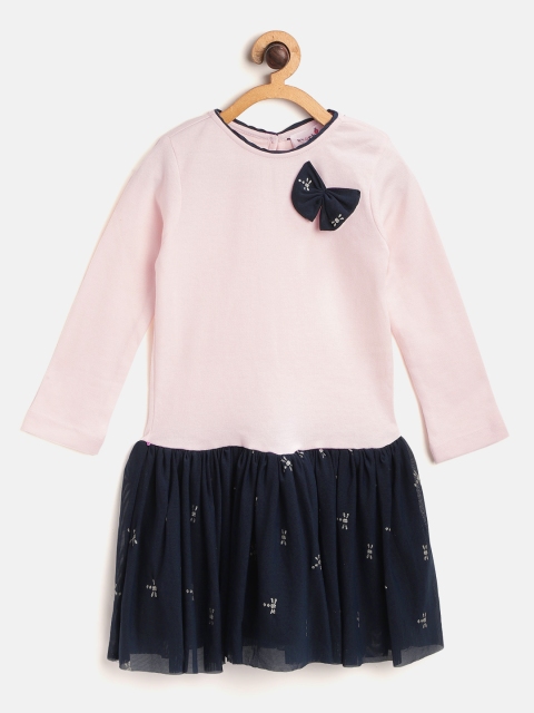 starbug Girls Pink & Navy Blue Colourblocked Drop-Waist Dress with Bow & Shimmer Detail
starbug Girls Pink & Navy Blue Colourblocked Drop-Waist Dress with Bow & Shimmer Detail