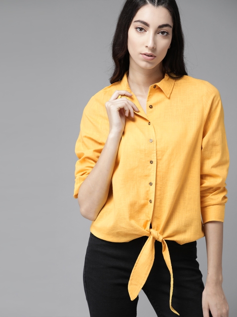 The Roadster Lifestyle Co Women Yellow Regular Fit Solid Pure Cotton Casual Shirt With Tie-Ups
The Roadster Lifestyle Co Women Yellow Regular Fit Solid Pure Cotton Casual Shirt With Tie-Ups