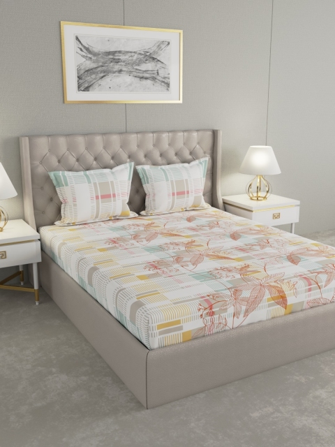 Raymond Home White & Pink Floral 144 TC Cotton 1 Queen Bedsheet with 2 Pillow Covers
Raymond Home White & Pink Floral 144 TC Cotton 1 Queen Bedsheet with 2 Pillow Covers