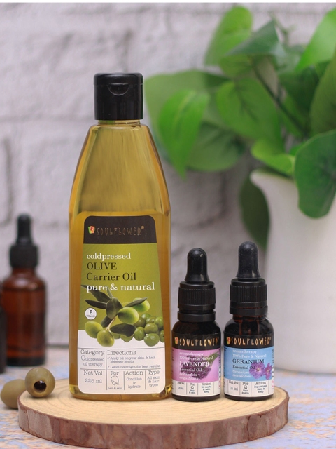 Soulflower Unisex Olive Oil, Lavender Essential Oil & Geranium Essential Oil 255 ml, Transparent
Soulflower Unisex Olive Oil, Lavender Essential Oil & Geranium Essential Oil 255 ml, Transparent