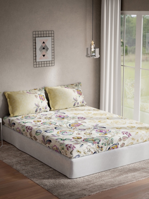 DDecor Blue & Cream-Coloured Floral 140 TC Cotton 1 Queen Bedsheet With 2 Pillow Covers
DDecor Blue & Cream-Coloured Floral 140 TC Cotton 1 Queen Bedsheet With 2 Pillow Covers
