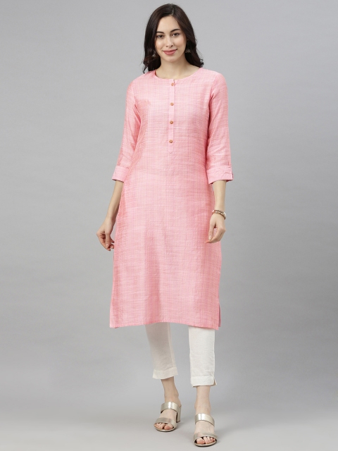 AHIKA Women Pink Solid Kurta