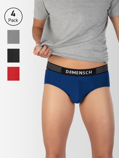 DAMENSCH Men Pack Of 4 Solid Deodorizing Basic Briefs DAM-CTS-B-PEB-DRG-TYR-SWB, Blue
DAMENSCH Men Pack Of 4 Solid Deodorizing Basic Briefs DAM-CTS-B-PEB-DRG-TYR-SWB, Blue