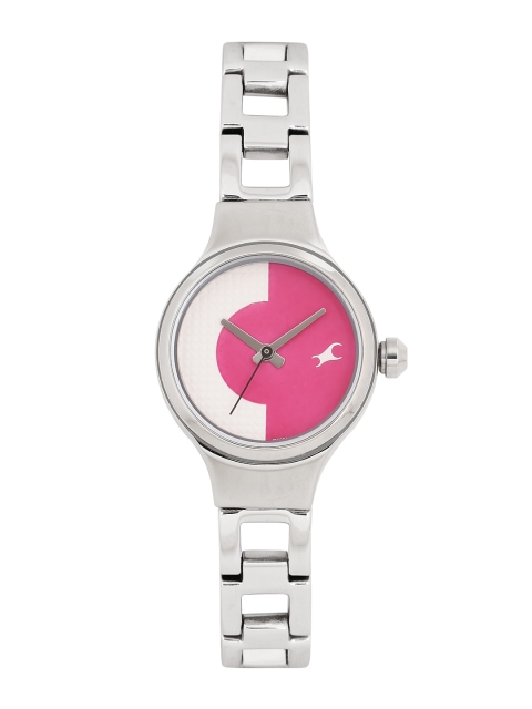 Fastrack Women Pink & White Textured Dial Watch 6134SM02