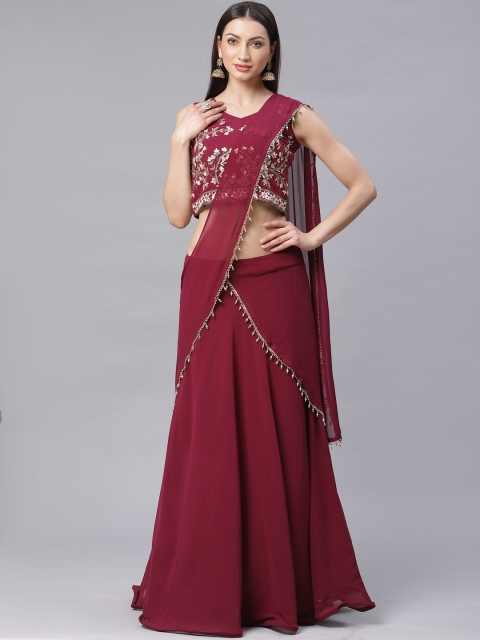 Chhabra 555 Women Burgundy Embellished Made to Measure Lehenga Set with Attached Dupatta
Chhabra 555 Women Burgundy Embellished Made to Measure Lehenga Set with Attached Dupatta