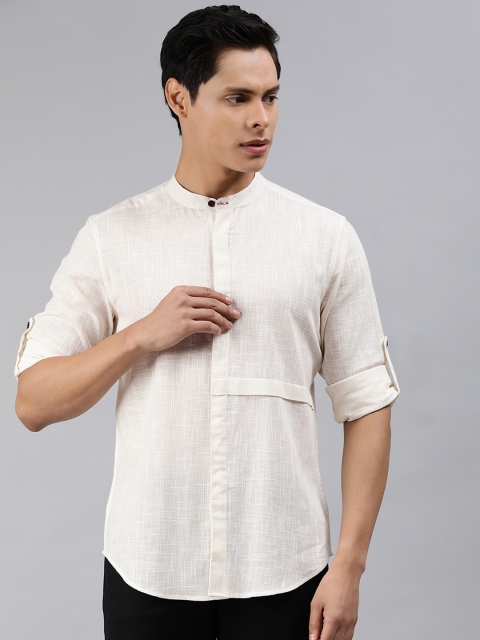 Anouk Men Beige Casual Shirt