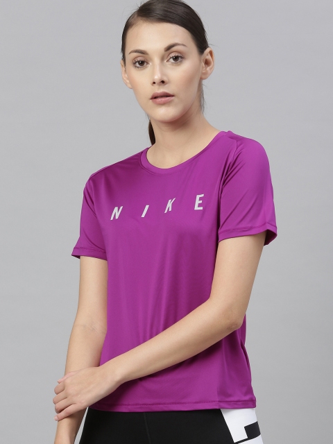 Nike Women Purple Printed Top