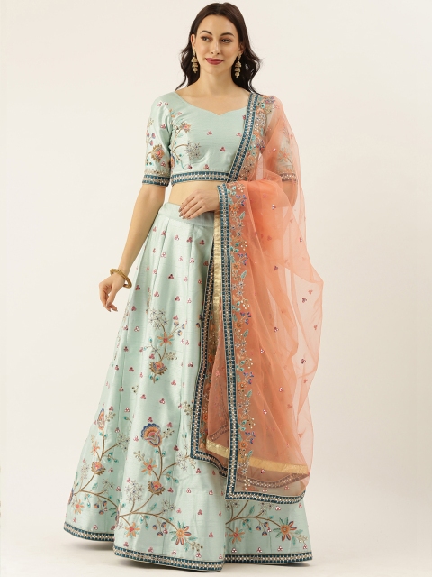 panchhi Blue & Peach-Coloured Embroidered Semi-Stitched Lehenga & Unstitched Blouse with Dupatta
panchhi Blue & Peach-Coloured Embroidered Semi-Stitched Lehenga & Unstitched Blouse with Dupatta