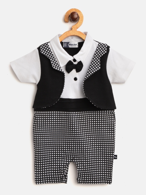 Moms Love Infant Boys Black & White Cotton Checked Rompers with Attached Blazer Detail
Moms Love Infant Boys Black & White Cotton Checked Rompers with Attached Blazer Detail