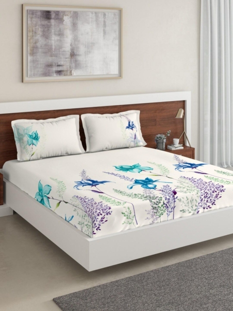 DDecor Off-White & Blue Floral Printed 144 TC Cotton Double Bedsheet With 2 Pillow Covers
DDecor Off-White & Blue Floral Printed 144 TC Cotton Double Bedsheet With 2 Pillow Covers