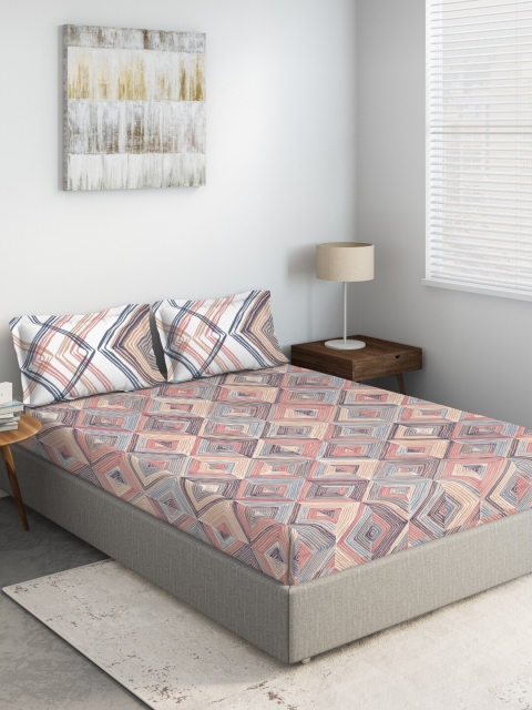 DDecor Pink & Blue Geometric 144 TC 100% Cotton Double XL King Bedsheet with Two Pillow Covers
DDecor Pink & Blue Geometric 144 TC 100% Cotton Double XL King Bedsheet with Two Pillow Covers