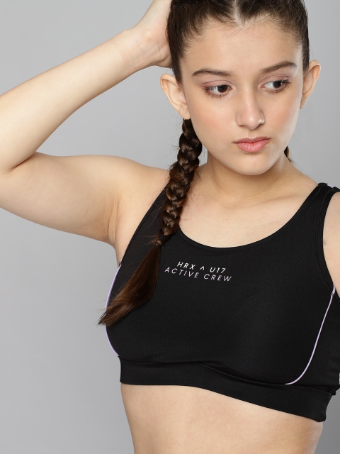 HRX By Hrithik Roshan U-17 Girls Black & Lavender Colourblock Lycra Rapid-Dry Antimicrobial Active Sports Bra
HRX By Hrithik Roshan U-17 Girls Black & Lavender Colourblock Lycra Rapid-Dry Antimicrobial Active Sports Bra