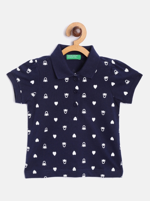 United Colors of Benetton Girls Navy Blue & White Cotton Brand Logo Print Polo T-shirt
United Colors of Benetton Girls Navy Blue & White Cotton Brand Logo Print Polo T-shirt