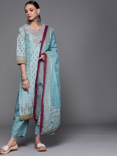Biba Women Blue & Pink Ethnic Motifs Print Pure Cotton Kurta with Trousers & Dupatta
Biba Women Blue & Pink Ethnic Motifs Print Pure Cotton Kurta with Trousers & Dupatta