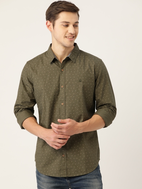 United Colors of Benetton Men Olive Green & Beige Slim Fit Printed Cotton Casual Shirt
United Colors of Benetton Men Olive Green & Beige Slim Fit Printed Cotton Casual Shirt