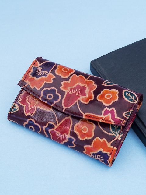 Golden Peacock Women Burgundy & Orange Self Design Hand Painted Two Fold Leather Wallet
Golden Peacock Women Burgundy & Orange Self Design Hand Painted Two Fold Leather Wallet