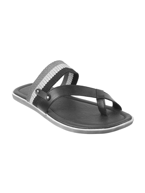 Mochi Men Black & Grey Comfort Sandals