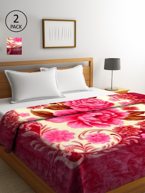 KLOTTHE Set of 2 Pink & Beige Floral-Printed Heavy Winter 800 GSM Double Bed Blankets
KLOTTHE Set of 2 Pink & Beige Floral-Printed Heavy Winter 800 GSM Double Bed Blankets