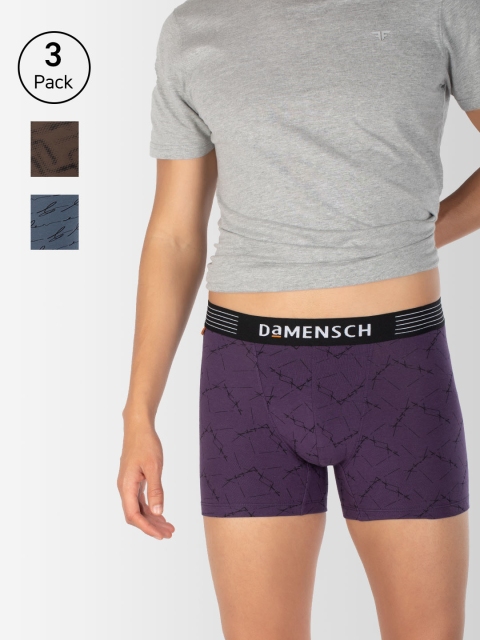DAMENSCH Men Pack of 3 Multicoloured Printed Trunks DAM-CTP-T-PNP-BRB-WPB-PACK-3-MIX, Purple
DAMENSCH Men Pack of 3 Multicoloured Printed Trunks DAM-CTP-T-PNP-BRB-WPB-PACK-3-MIX, Purple