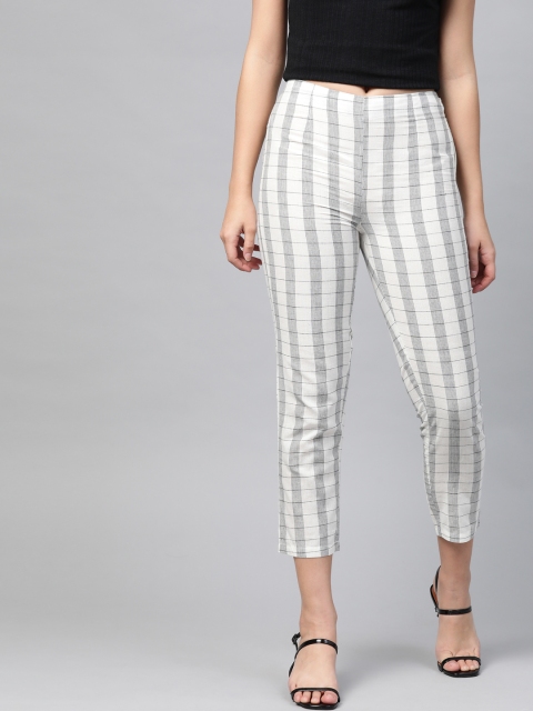 PINKSKY Women White & Black Smart Slim Checked Sustainable Handloom Cigarette Trousers
PINKSKY Women White & Black Smart Slim Checked Sustainable Handloom Cigarette Trousers