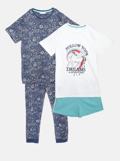 Marks & Spencer Girls Pack of 2 Pure Cotton Printed Sustainable Night Suits, Navy blue
Marks & Spencer Girls Pack of 2 Pure Cotton Printed Sustainable Night Suits, Navy blue