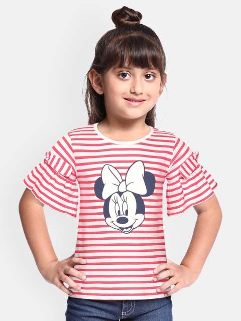YK Disney Red & White Striped Bell Sleeves Pure Cotton Regular Top with Printed Detail
YK Disney Red & White Striped Bell Sleeves Pure Cotton Regular Top with Printed Detail