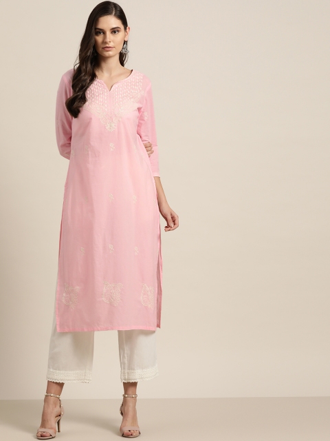Moda Rapido Women Pink & White Ethnic Motifs Embroidered Pure Cotton Kurta with Trousers
Moda Rapido Women Pink & White Ethnic Motifs Embroidered Pure Cotton Kurta with Trousers