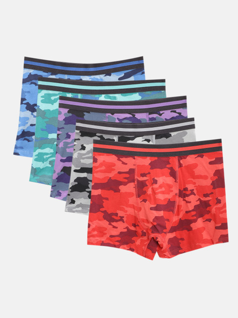 Marks & Spencer Boys Pack of 5 Camouflage Printed Trunks T715647D, Red 
Marks & Spencer Boys Pack of 5 Camouflage Printed Trunks T715647D, Red