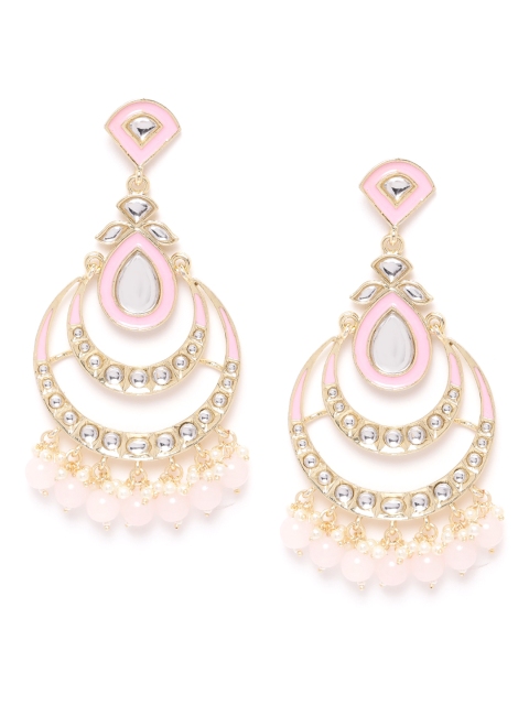 ANESH Pink Gold-Plated Kundan-Studded Enamelled Handcrafted Crescent Shaped Chandbalis
ANESH Pink Gold-Plated Kundan-Studded Enamelled Handcrafted Crescent Shaped Chandbalis