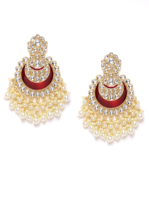 ANESH Maroon & Off-White Gold-Plated Handcrafted Kundan-Studded Beaded Chandbalis
ANESH Maroon & Off-White Gold-Plated Handcrafted Kundan-Studded Beaded Chandbalis
