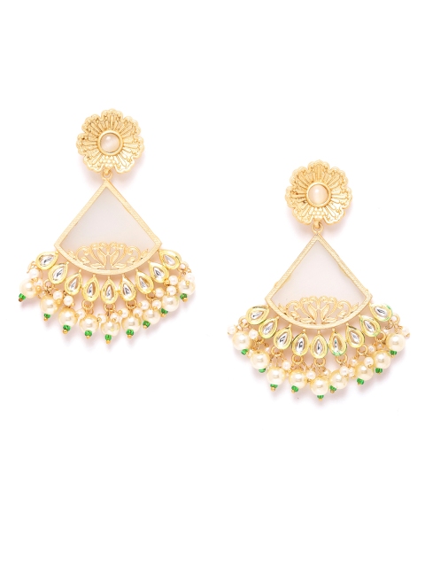 ANESH Off-White Gold-Plated Kundan-Studded & Beaded Handcrafted Triangular Drop Earrings
ANESH Off-White Gold-Plated Kundan-Studded & Beaded Handcrafted Triangular Drop Earrings