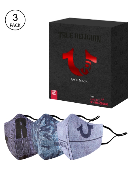 True Religion Unisex Pack of 3 Printed 6-Ply Anti Pollution Multi-layer Outdoor Face Masks, Blue
True Religion Unisex Pack of 3 Printed 6-Ply Anti Pollution Multi-layer Outdoor Face Masks, Blue