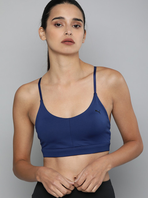 Puma Navy Blue Solid Non-Wired Lightly Padded Low Impact Strappy Training Bra
Puma Navy Blue Solid Non-Wired Lightly Padded Low Impact Strappy Training Bra