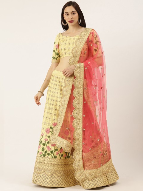 panchhi Yellow & Gold-Toned Embroidered Semi-Stitched Lehenga & Unstitched Blouse with Dupatta
panchhi Yellow & Gold-Toned Embroidered Semi-Stitched Lehenga & Unstitched Blouse with Dupatta