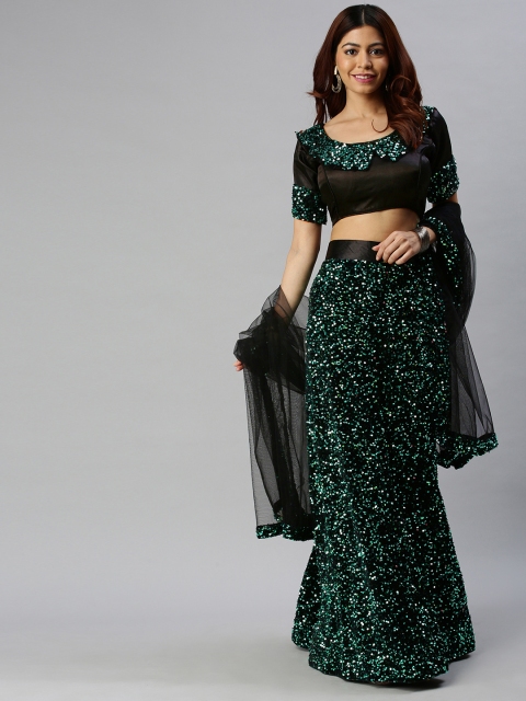 Mitera Black & Green Sequinned Semi-Stitched Lehenga & Unstitched Blouse with Dupatta
Mitera Black & Green Sequinned Semi-Stitched Lehenga & Unstitched Blouse with Dupatta