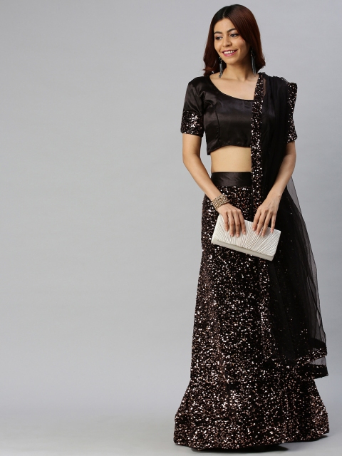 Mitera Black & Peach Sequinned Semi-Stitched Lehenga & Unstitched Blouse with Dupatta
Mitera Black & Peach Sequinned Semi-Stitched Lehenga & Unstitched Blouse with Dupatta
