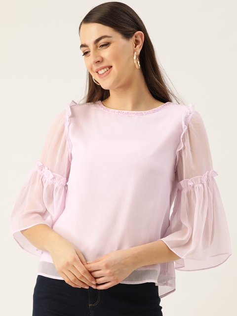 Madame Women Lavender Solid Top