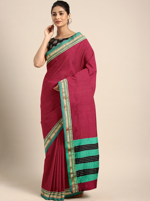 KALINI Pink Striped Narayan Peth Saree