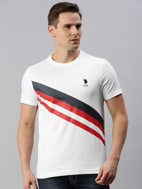 U.S. Polo Assn. Men White Solid Round Neck Pure Cotton T-shirt with Placement Stripes
U.S. Polo Assn. Men White Solid Round Neck Pure Cotton T-shirt with Placement Stripes