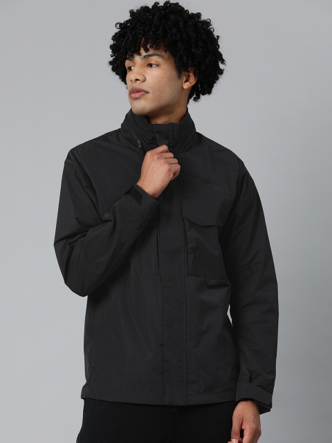 Nike Men Black Solid Sporty Jacket