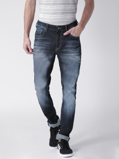 Moda Rapido Navy Washed Skinny Fit Stretchable Jeans, Navy blue
