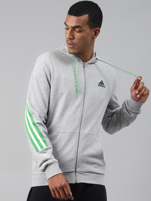 ADIDAS Men Grey Melange Solid Sportswear 3-Striped Tape Full-Zip Hooded Sweatshirt
ADIDAS Men Grey Melange Solid Sportswear 3-Striped Tape Full-Zip Hooded Sweatshirt